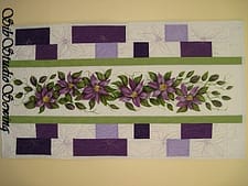 purple clematis wall hanging by kathy sibley   sibstudiosewing at etsy 