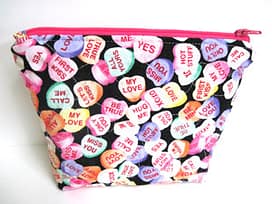 Conversation Hearts Cosmetic Bag