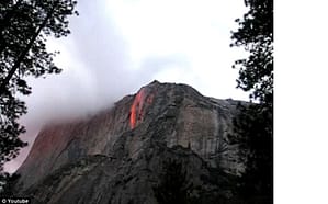 Youtube photo clip courtesty of   UK Daily Mail of Yosemite waterfall