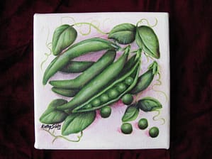 Original painting of Peas by Kathy Sibley