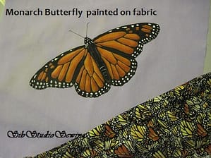 Monarch painting on fabric